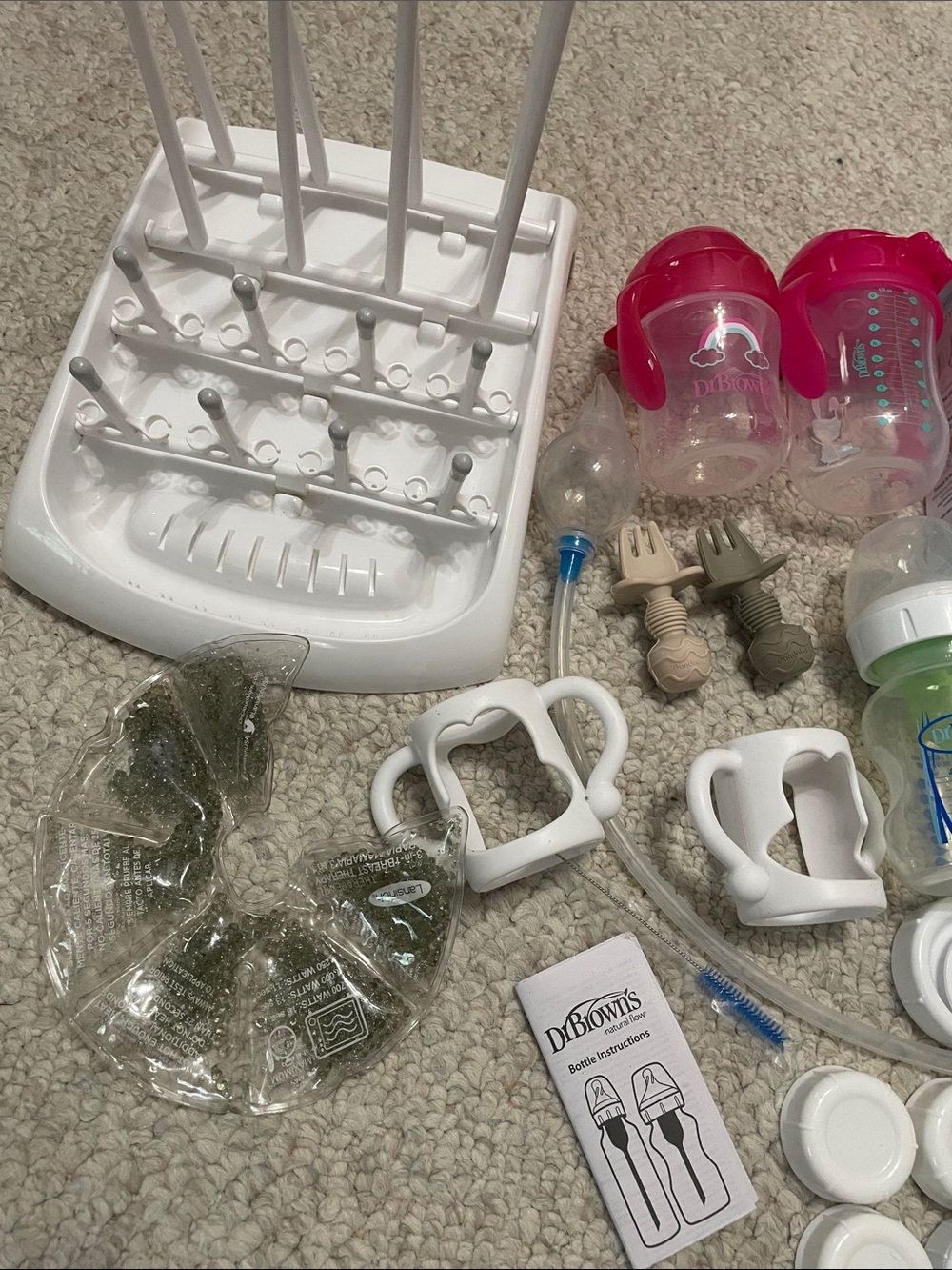 Huge lot of Dr. Brown's baby bottle sets with many accessories - Green & Clear - Picture 2 of 10